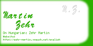 martin zehr business card
